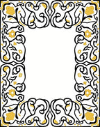 Elegant Black Gold Floral Scroll Rug