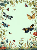 Dragonfly Butterfly Garden Pattern Rug
