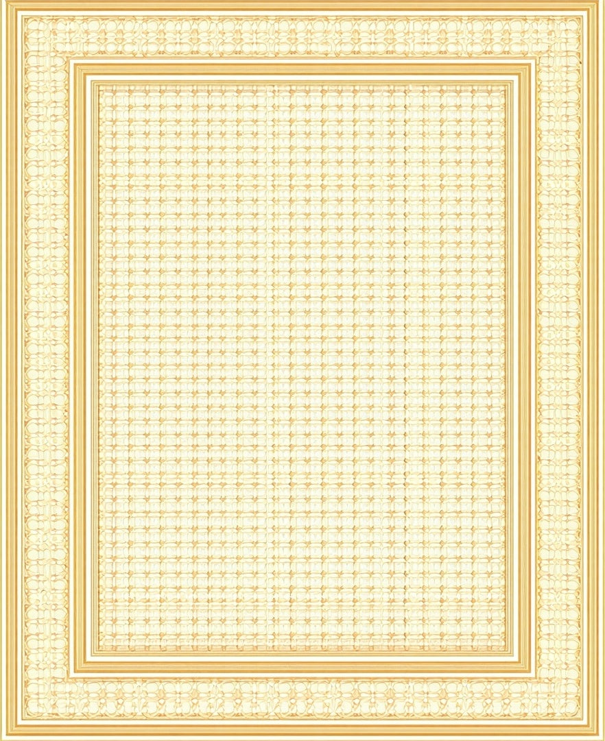 Intricate Golden Lattice And Border Rug