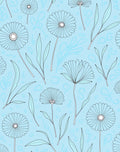 Delicate Floral Line Art Pattern Rug