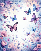 Whimsical Butterfly Floral Garden Rug