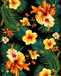 Tropical Hibiscus Floral Pattern Rug