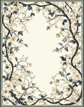 Romantic Floral Vine Garden Rug