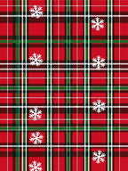 Classic Red Green Plaid Snowflakes Rug