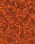 Abstract Black Floral Swirl Pattern Rug
