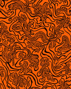 Abstract Black Floral Swirl Pattern Rug