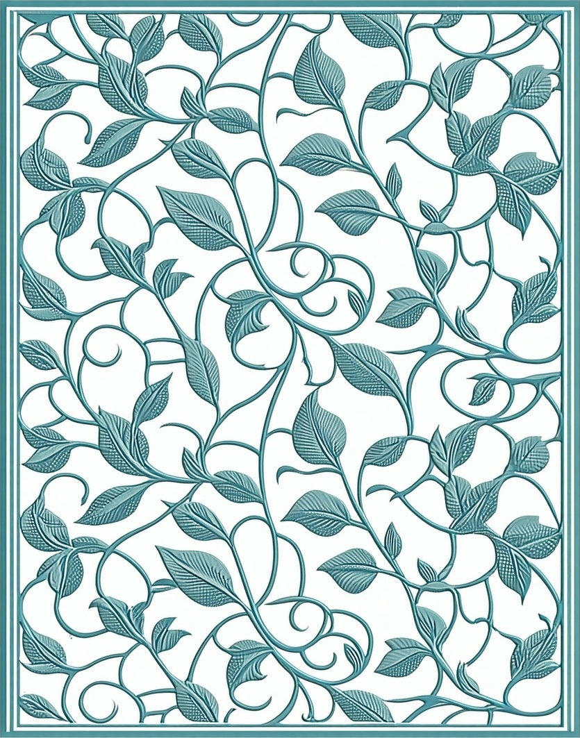 Green Vine And Leaf Pattern Rug