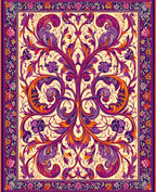 Vibrant Floral Patterned Persian Style Rug