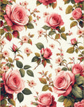 Pink Roses Delicate Blossoms Pattern Rug
