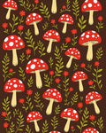 Whimsical Mushroom Floral Pattern Rug