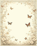 Botanical Butterfly Floral Garden Rug
