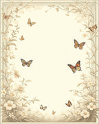 Botanical Butterfly Floral Garden Rug