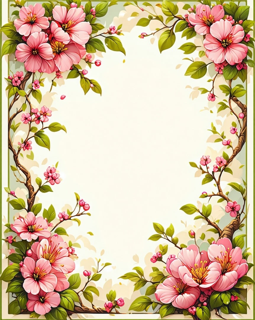Floral Branches Pink Blossom Rug