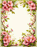 Floral Branches Pink Blossom Rug