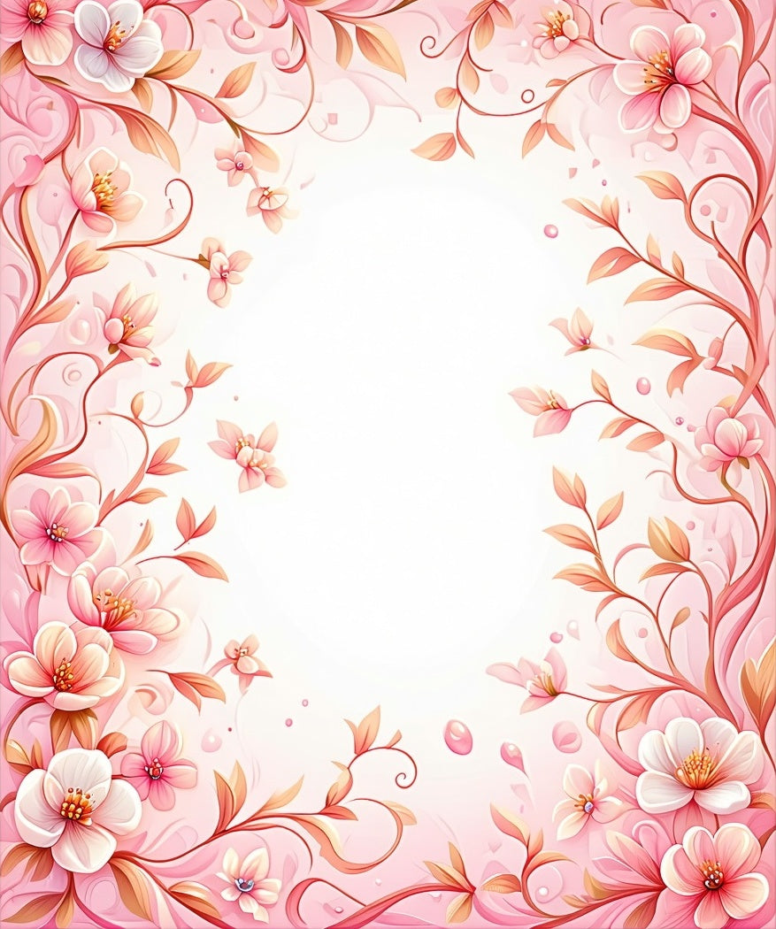 Whimsical Floral Vine Border Rug