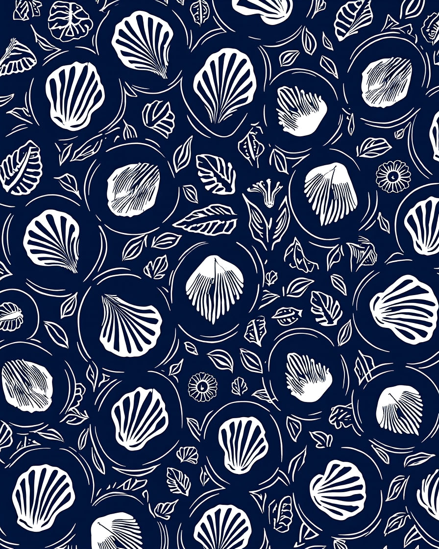 White Shell Garden Pattern Design Rug