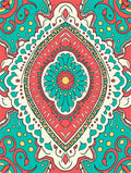 Vivid Floral Mandala Pattern Design Rug