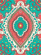 Vivid Floral Mandala Pattern Design Rug