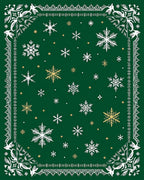 Forest Green Snowflake Cluster Rug