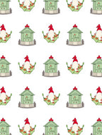 Green Chicken Coop Floral Whimsical Rug