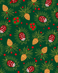 Christmas Pinecone Berry Garland Rug