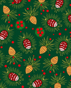Christmas Pinecone Berry Garland Rug