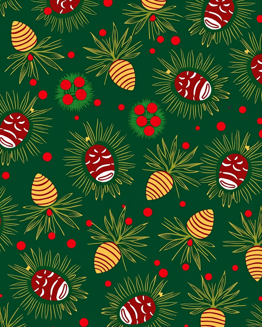 Christmas Pinecone Berry Garland Rug