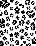 Bold Floral Motif Black White Rug