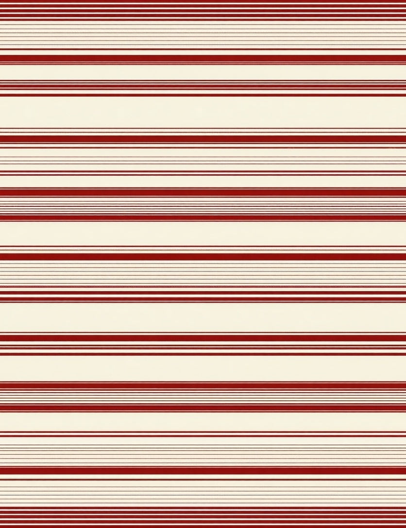 Classic Red Cream Stripe Pattern Rug