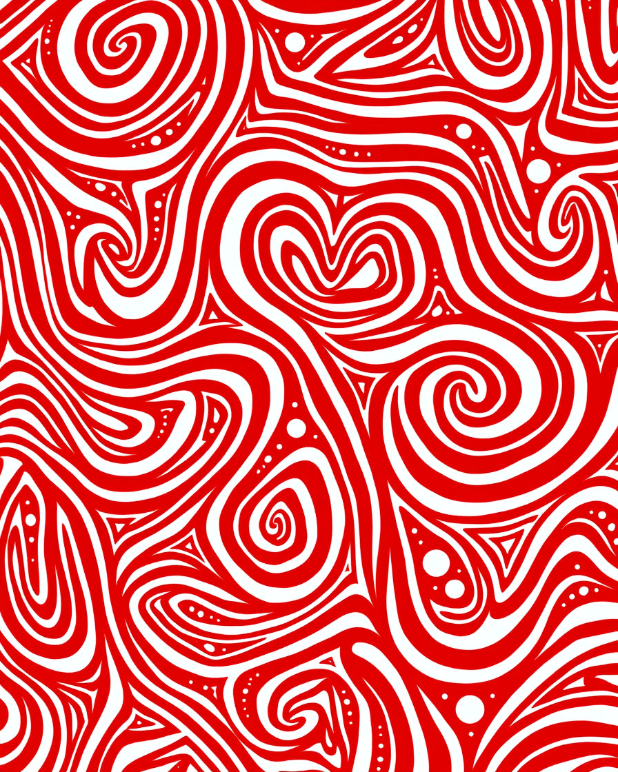 Crimson Ribbon Flow Rug
