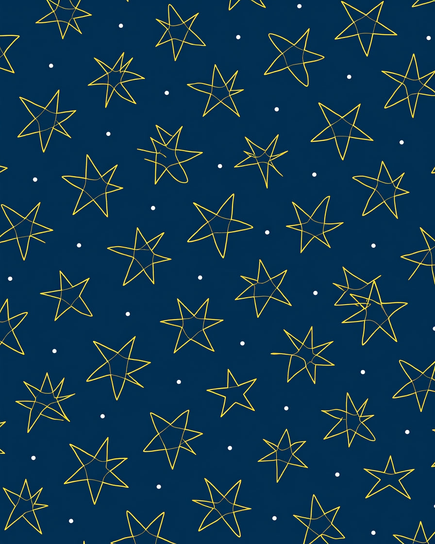 Navy Yellow Star Field Whimsical Rug