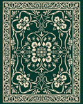 Elegant Floral Scroll Border Patterned Rug