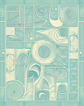 Stylized Swirl Geometric Abstract Design Rug