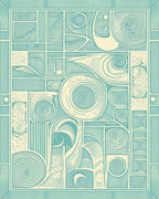 Stylized Swirl Geometric Abstract Design Rug