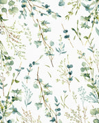 Watercolor Botanical Branch Pattern Rug