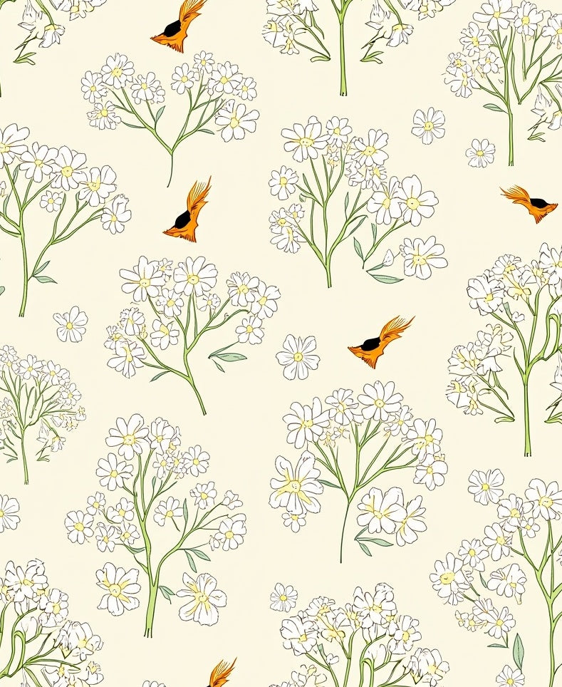 Ornate Floral Bird Pattern Design Rug