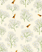 Ornate Floral Bird Pattern Design Rug