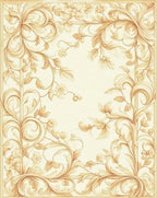 Elegant Floral Scrollwork Design Rug