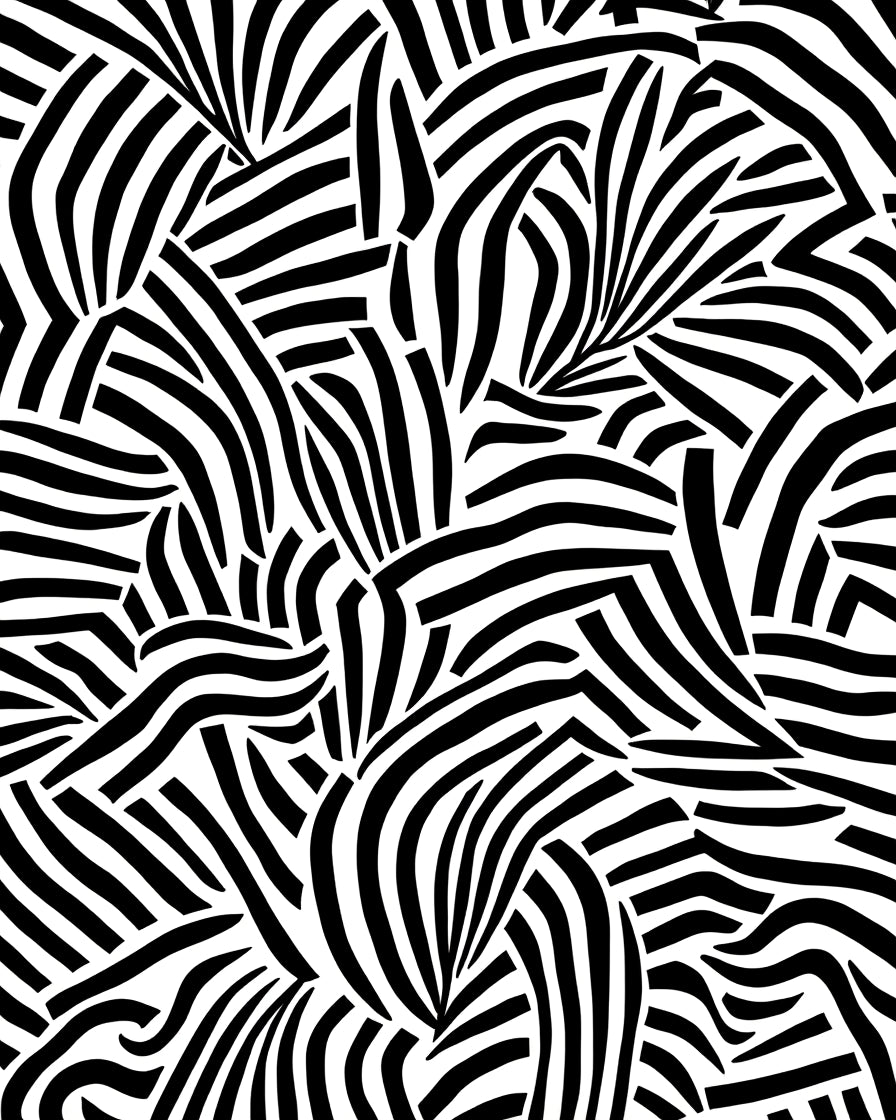 Bold Black White Abstract Stripes Rug