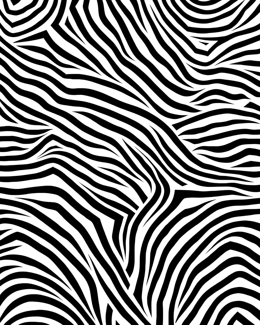 Bold Black White Wavy Lines Rug