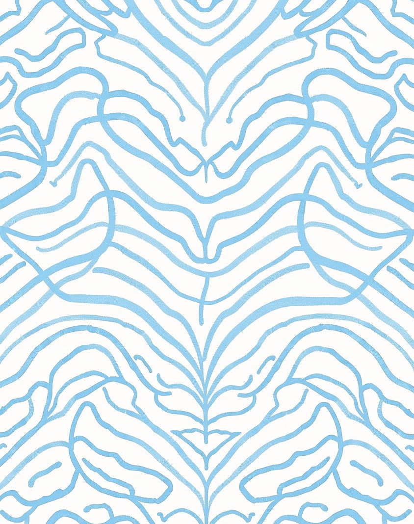 Soft Blue Hand Drawn Organic Flow Rug