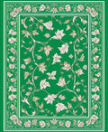 Green Floral Vine Pattern Rug