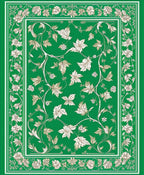 Green Floral Vine Pattern Rug