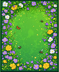 Whimsical Meadow Garden Floral Design Rug