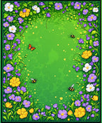 Whimsical Meadow Garden Floral Design Rug