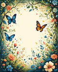 Whimsical Butterflies Floral Garden Rug