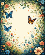 Whimsical Butterflies Floral Garden Rug