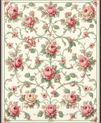 Vintage Floral Garden Scroll Pattern Rug