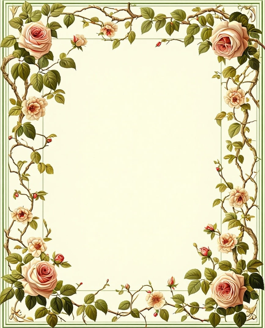 Vintage Floral Vine Pattern Rug