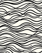 Black And White Wavy Lines Design Rug